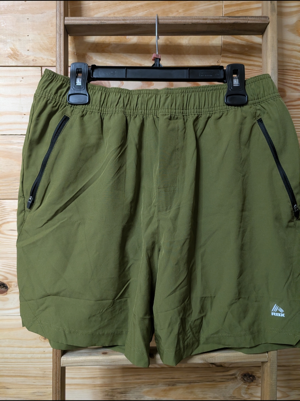 RBX Men's Olive Active Shorts with Zipper Pockets